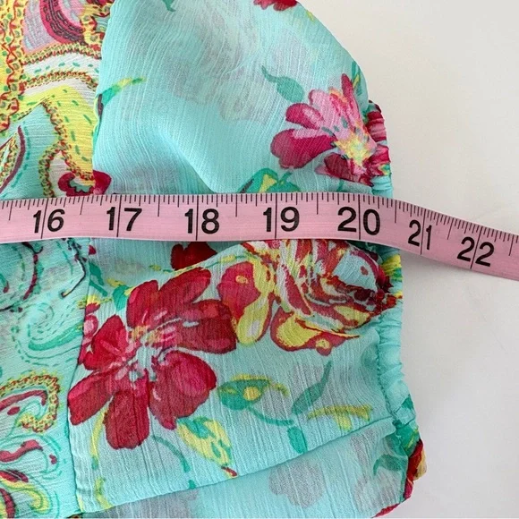 Figueroa & Flower Multicolor Paisley Sheer 3/4 Sleeve Blouse - Picture 14 of 14